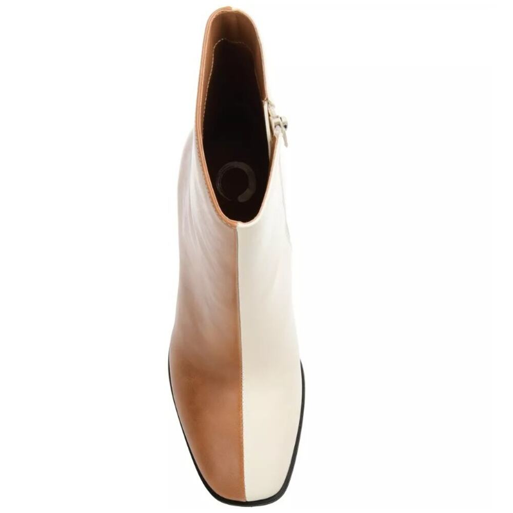 Journee Collection Women's January Two Tone Booties Cognac Size 10 - Picture 2 of 8